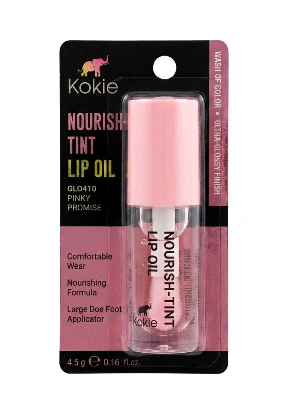 Kokie Nourish-Tint Lip Oil - PINKY PROMISE (GLO410) - NIB